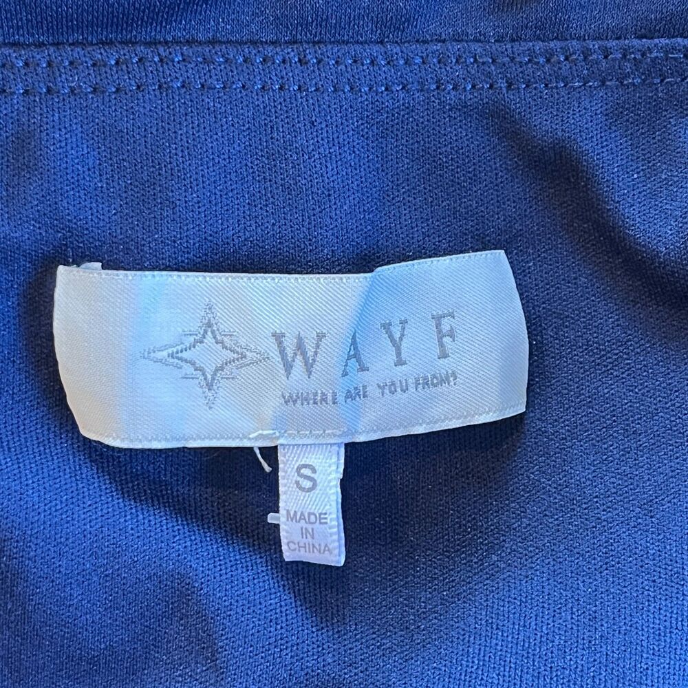 WAYF Blue Strapless Maxi Dress Small Night Out Side Gathers Lined Prom Formal - Picture 6 of 8
